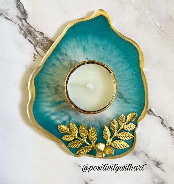 Resin tea light holder : Diwali gifts | Housewarming gifts | Festive return gifts