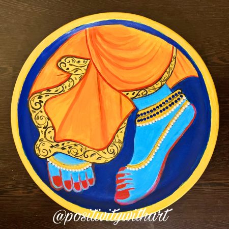 Pichwai themed wall plate