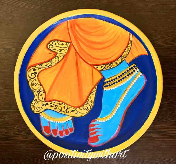 Pichwai themed wall plate